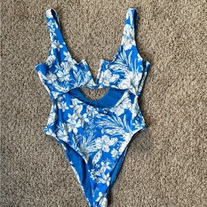 Vintage floral one piece swimsuit